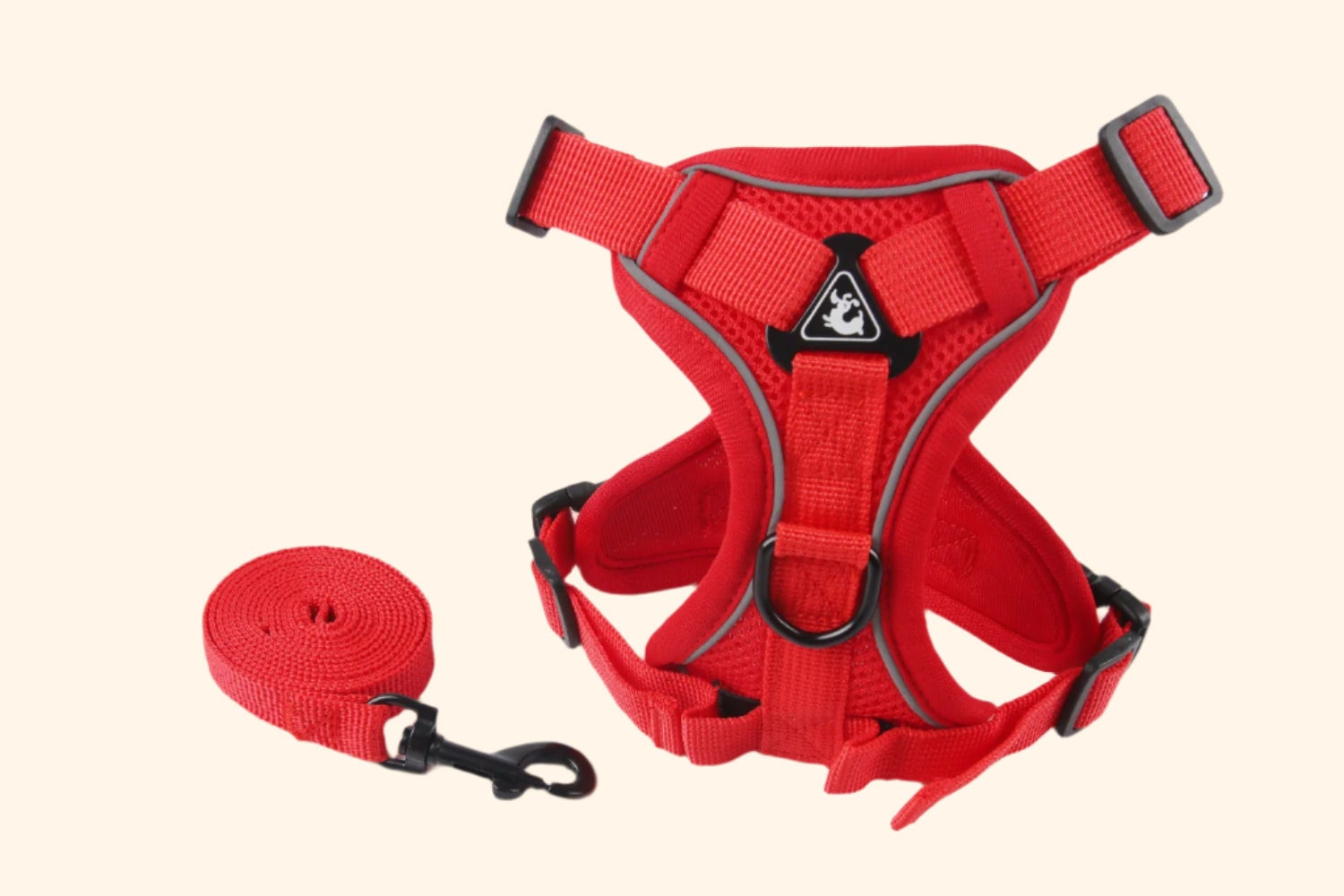 Harnais confort + laisse – Rouge Érable
