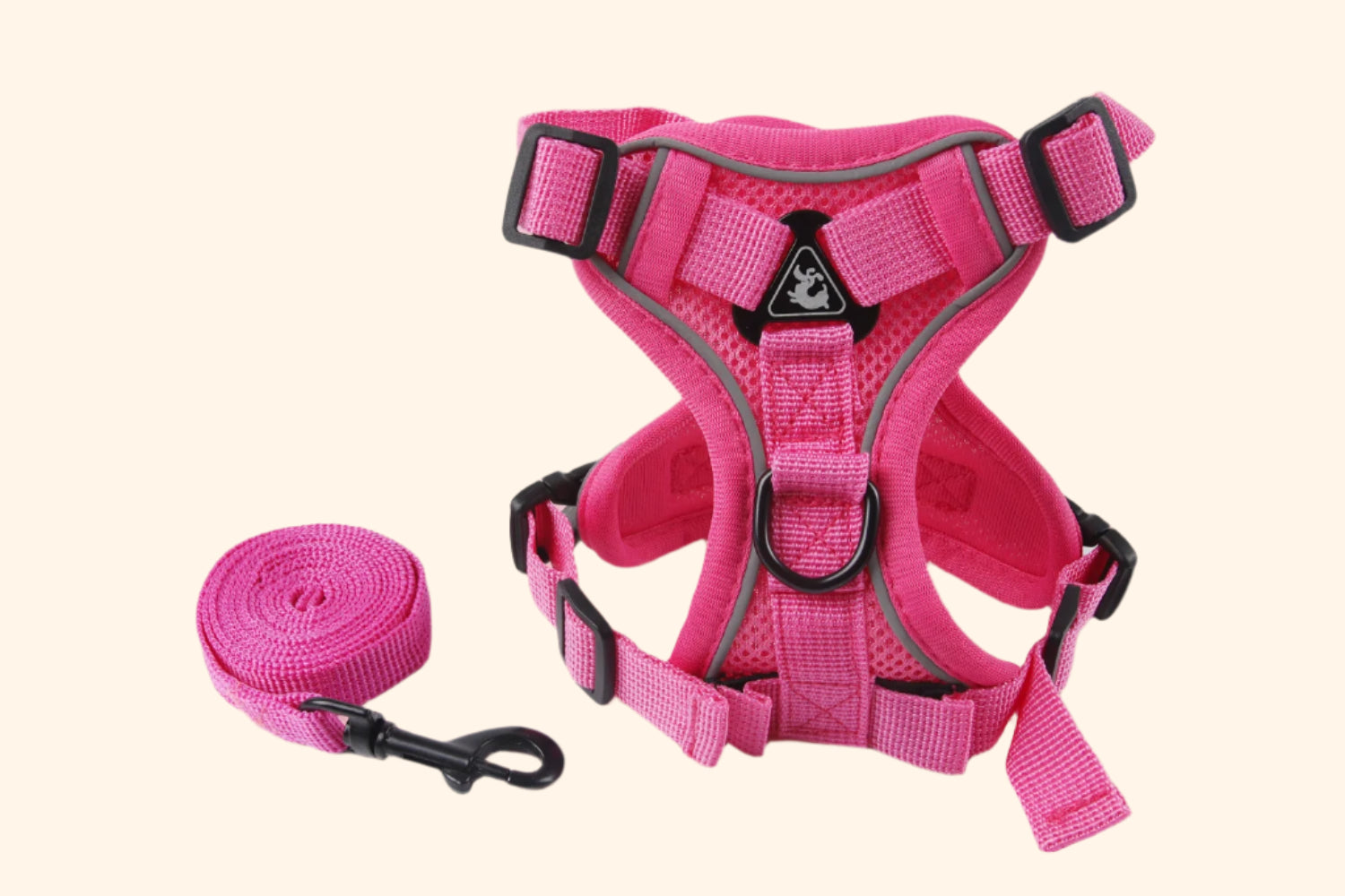 Harnais confort + laisse – Rose Frappée